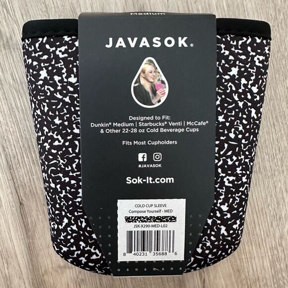 Java Sok Cold Cup Sleeve Compose Yourself Composition Notebook Print Medium NEW - Picture 2 of 8